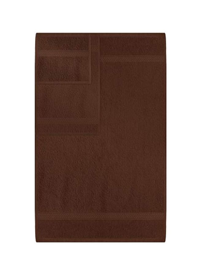 8-Piece Cotton Towel Set Dark Brown