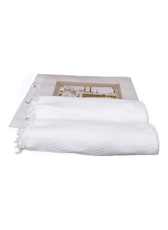 2-Piece Ihram Set Haji Towel for Men White 110 × 210cm
