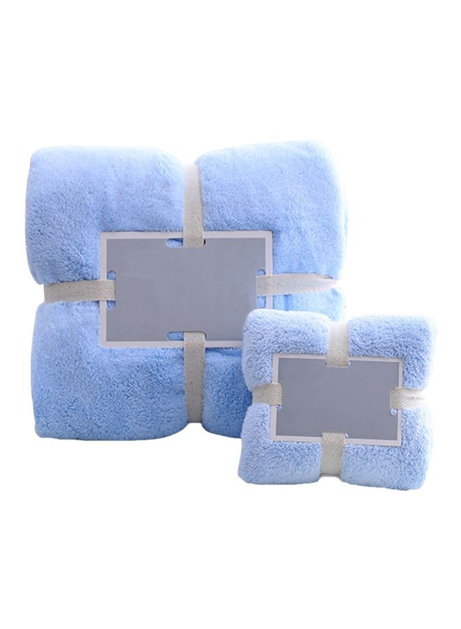 Fabric Hand And Bath Towel Set Blue 22 x 12 x 22cm
