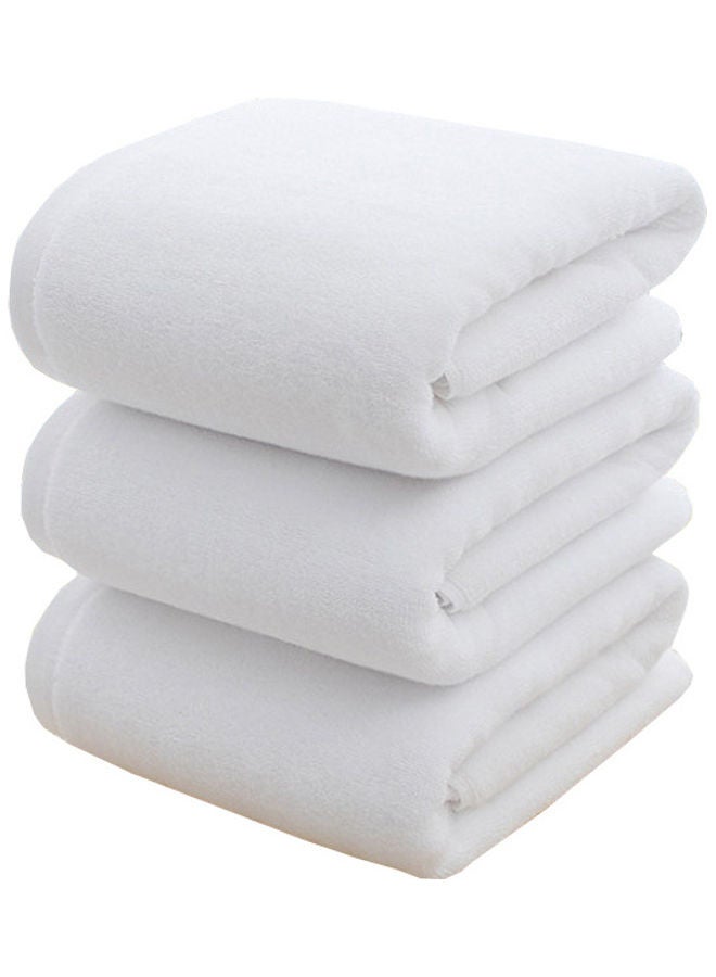 3-Piece Turkish Cotton Bath Towel Set White 70x140cm