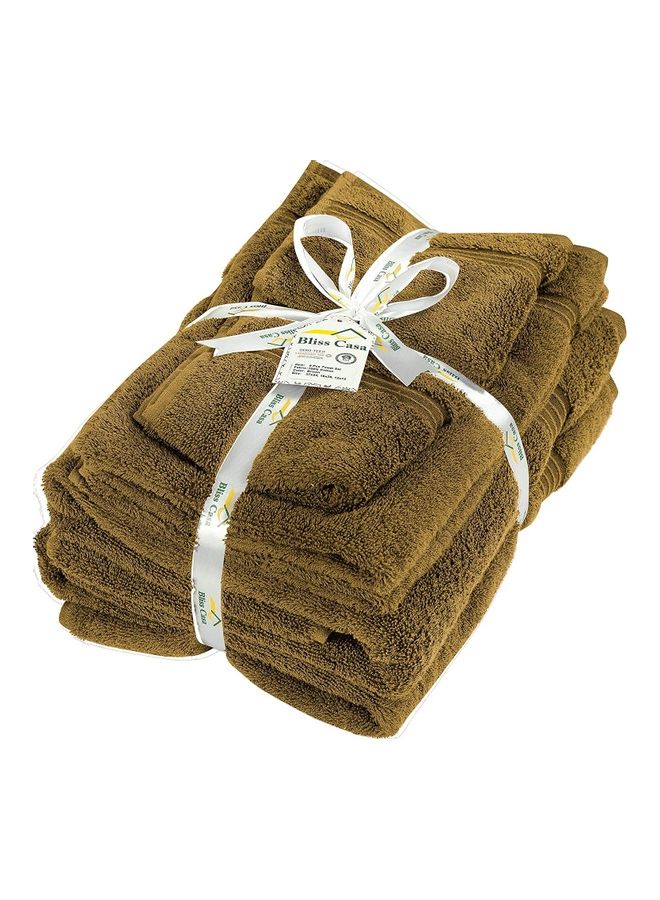 Bliss Casa 6-Piece Towel Set, 100% Combed Cotton 550 GSM Superior Quality, Quick Dry Highly Absorbent Thick Bathroom Soft Hotel Towels for Bath And Spa, Towel Set Includes 2 Bath Towels (70x140 cm), 2 Hand Towels (40x70 cm), 2 Washcloths (30x30 cm) Beige 70x140cm