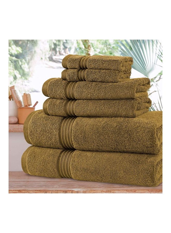 Bliss Casa 6-Piece Towel Set, 100% Combed Cotton 550 GSM Superior Quality, Quick Dry Highly Absorbent Thick Bathroom Soft Hotel Towels for Bath And Spa, Towel Set Includes 2 Bath Towels (70x140 cm), 2 Hand Towels (40x70 cm), 2 Washcloths (30x30 cm) Beige 70x140cm