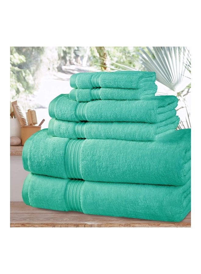 Bliss Casa 6-Piece Towel Set, 100% Combed Cotton 550 GSM Superior Quality, Quick Dry Highly Absorbent Thick Bathroom Soft Hotel Towels for Bath And Spa, Towel Set Includes 2 Bath Towels (70x140 cm), 2 Hand Towels (40x70 cm), 2 Washcloths (30x30 cm) Mint 70x140cm