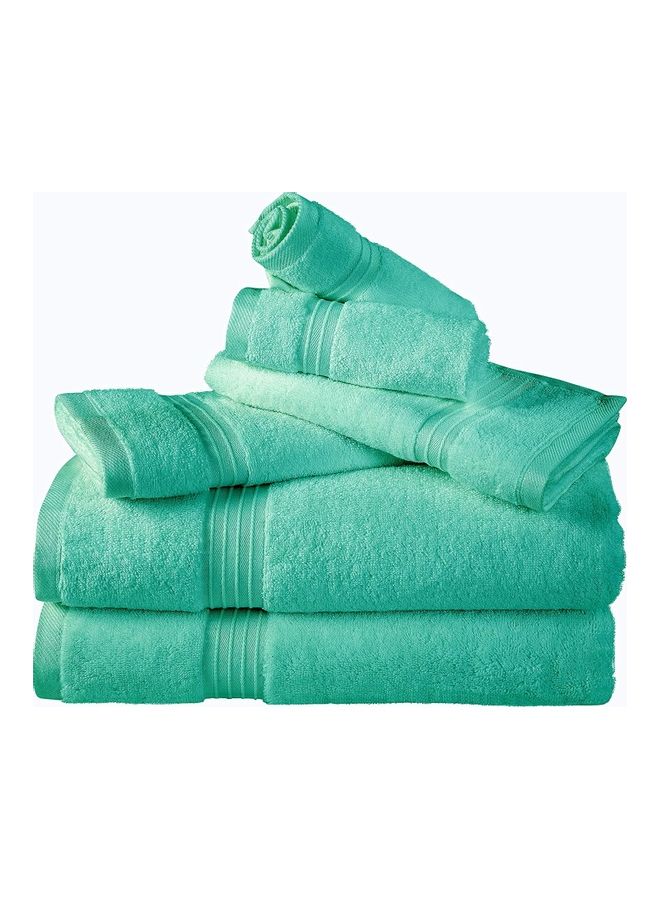 Bliss Casa 6-Piece Towel Set, 100% Combed Cotton 550 GSM Superior Quality, Quick Dry Highly Absorbent Thick Bathroom Soft Hotel Towels for Bath And Spa, Towel Set Includes 2 Bath Towels (70x140 cm), 2 Hand Towels (40x70 cm), 2 Washcloths (30x30 cm) Mint 70x140cm