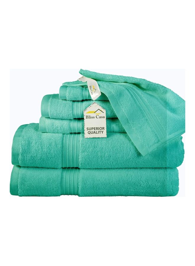 Bliss Casa 6-Piece Towel Set, 100% Combed Cotton 550 GSM Superior Quality, Quick Dry Highly Absorbent Thick Bathroom Soft Hotel Towels for Bath And Spa, Towel Set Includes 2 Bath Towels (70x140 cm), 2 Hand Towels (40x70 cm), 2 Washcloths (30x30 cm) Mint 70x140cm