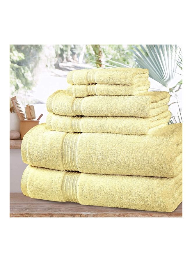 Bliss Casa 6-Piece Towel Set, 100% Combed Cotton 550 GSM Superior Quality, Quick Dry Highly Absorbent Thick Bathroom Soft Hotel Towels for Bath And Spa, Towel Set Includes 2 Bath Towels (70x140 cm), 2 Hand Towels (40x70 cm), 2 Washcloths (30x30 cm) Cream 70x140cm