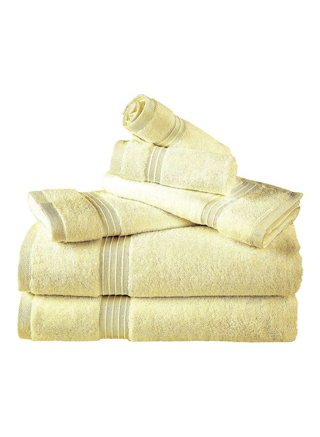 Bliss Casa 6-Piece Towel Set, 100% Combed Cotton 550 GSM Superior Quality, Quick Dry Highly Absorbent Thick Bathroom Soft Hotel Towels for Bath And Spa, Towel Set Includes 2 Bath Towels (70x140 cm), 2 Hand Towels (40x70 cm), 2 Washcloths (30x30 cm) Cream 70x140cm