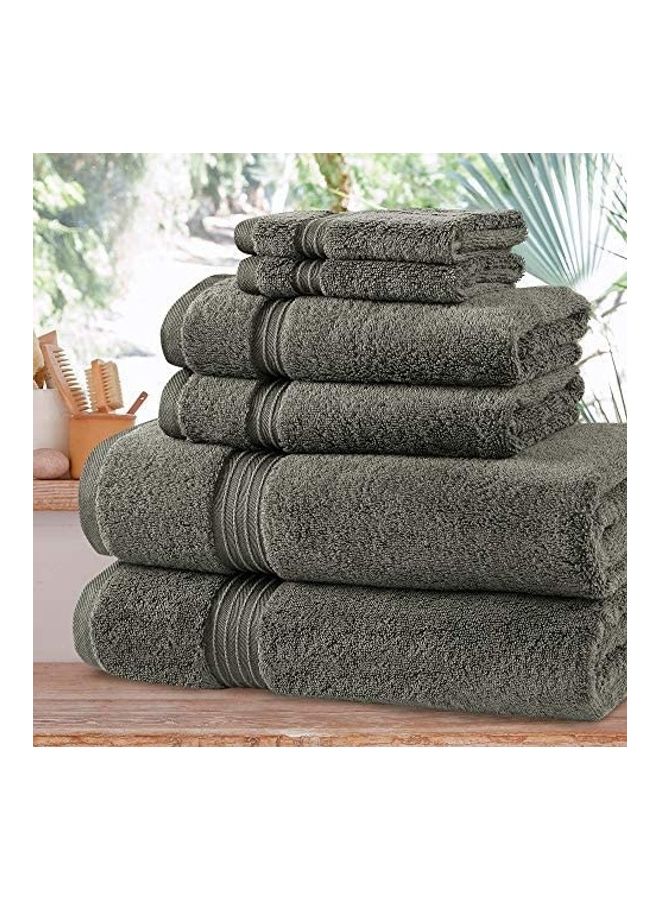 Bliss Casa 6-Piece Towel Set, 100% Combed Cotton 550 GSM Superior Quality, Quick Dry Highly Absorbent Thick Bathroom Soft Hotel Towels for Bath And Spa, Towel Set Includes 2 Bath Towels (70x140 cm), 2 Hand Towels (40x70 cm), 2 Washcloths (30x30 cm) Grey 70x140cm