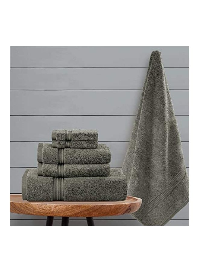 Bliss Casa 6-Piece Towel Set, 100% Combed Cotton 550 GSM Superior Quality, Quick Dry Highly Absorbent Thick Bathroom Soft Hotel Towels for Bath And Spa, Towel Set Includes 2 Bath Towels (70x140 cm), 2 Hand Towels (40x70 cm), 2 Washcloths (30x30 cm) Grey 70x140cm