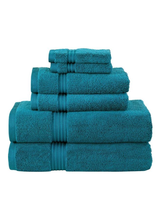 Bliss Casa 6-Piece Towel Set, 100% Combed Cotton 550 GSM Superior Quality, Quick Dry Highly Absorbent Thick Bathroom Soft Hotel Towels for Bath And Spa, Towel Set Includes 2 Bath Towels (70x140 cm), 2 Hand Towels (40x70 cm), 2 Washcloths (30x30 cm) Navy 70x140cm