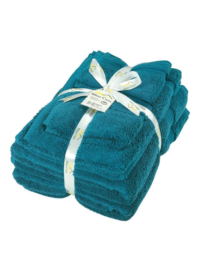 Bliss Casa 6-Piece Towel Set, 100% Combed Cotton 550 GSM Superior Quality, Quick Dry Highly Absorbent Thick Bathroom Soft Hotel Towels for Bath And Spa, Towel Set Includes 2 Bath Towels (70x140 cm), 2 Hand Towels (40x70 cm), 2 Washcloths (30x30 cm) Navy 70x140cm