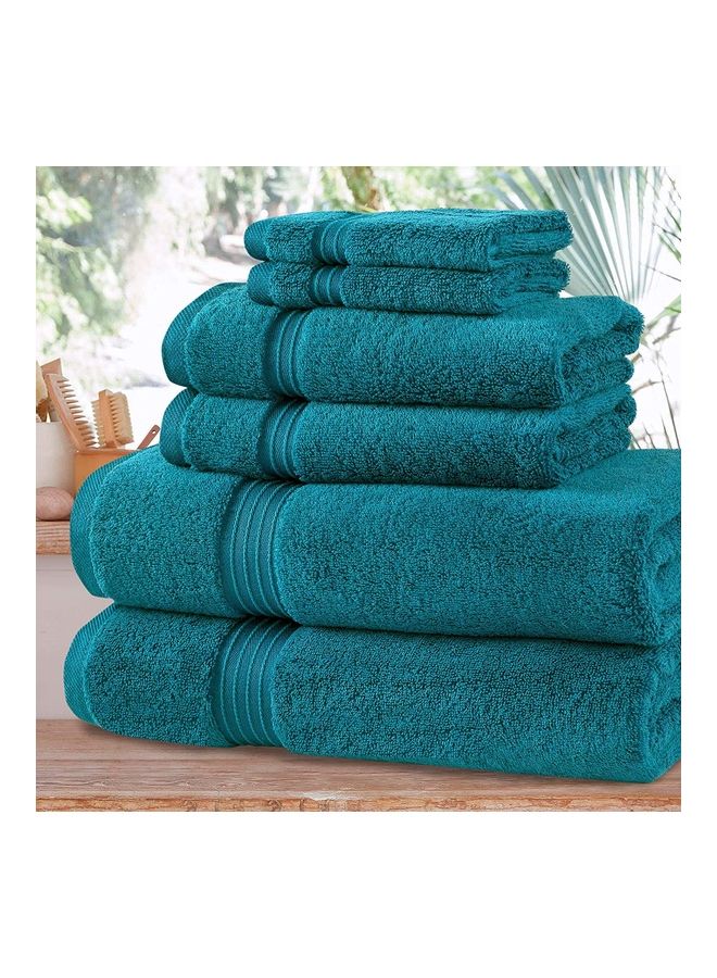 Bliss Casa 6-Piece Towel Set, 100% Combed Cotton 550 GSM Superior Quality, Quick Dry Highly Absorbent Thick Bathroom Soft Hotel Towels for Bath And Spa, Towel Set Includes 2 Bath Towels (70x140 cm), 2 Hand Towels (40x70 cm), 2 Washcloths (30x30 cm) Navy 70x140cm