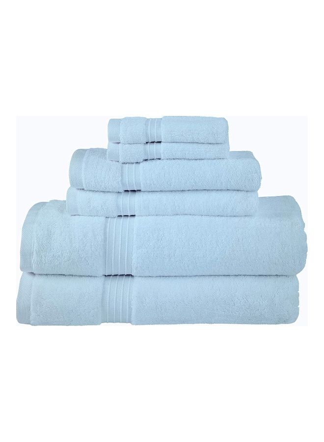 Bliss Casa 6-Piece Towel Set, 100% Combed Cotton 550 GSM Superior Quality, Quick Dry Highly Absorbent Thick Bathroom Soft Hotel Towels for Bath And Spa, Towel Set Includes 2 Bath Towels (70x140 cm), 2 Hand Towels (40x70 cm), 2 Washcloths (30x30 cm) Blue 70x140cm