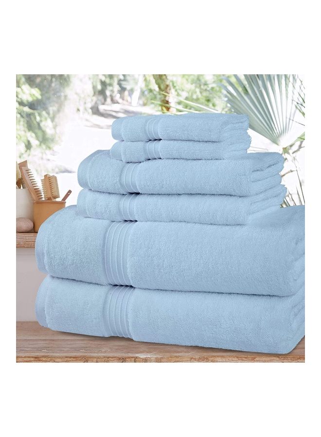 Bliss Casa 6-Piece Towel Set, 100% Combed Cotton 550 GSM Superior Quality, Quick Dry Highly Absorbent Thick Bathroom Soft Hotel Towels for Bath And Spa, Towel Set Includes 2 Bath Towels (70x140 cm), 2 Hand Towels (40x70 cm), 2 Washcloths (30x30 cm) Blue 70x140cm