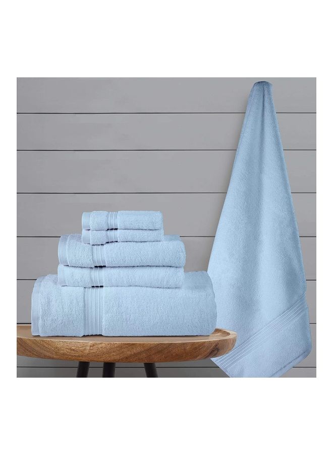 Bliss Casa 6-Piece Towel Set, 100% Combed Cotton 550 GSM Superior Quality, Quick Dry Highly Absorbent Thick Bathroom Soft Hotel Towels for Bath And Spa, Towel Set Includes 2 Bath Towels (70x140 cm), 2 Hand Towels (40x70 cm), 2 Washcloths (30x30 cm) Blue 70x140cm