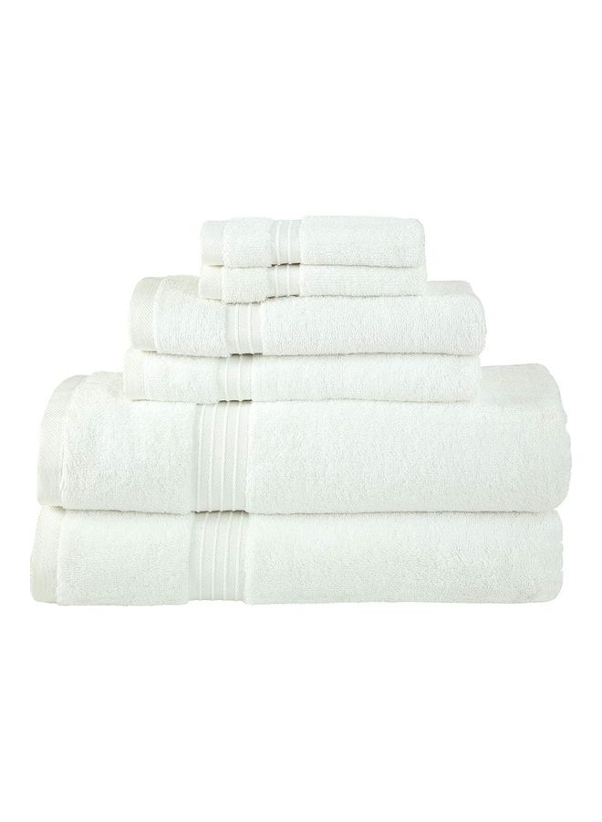 Bliss Casa 6-Piece Towel Set, 100% Combed Cotton 550 GSM Superior Quality, Quick Dry Highly Absorbent Thick Bathroom Soft Hotel Towels for Bath And Spa, Towel Set Includes 2 Bath Towels (70x140 cm), 2 Hand Towels (40x70 cm), 2 Washcloths (30x30 cm) White 70x140cm