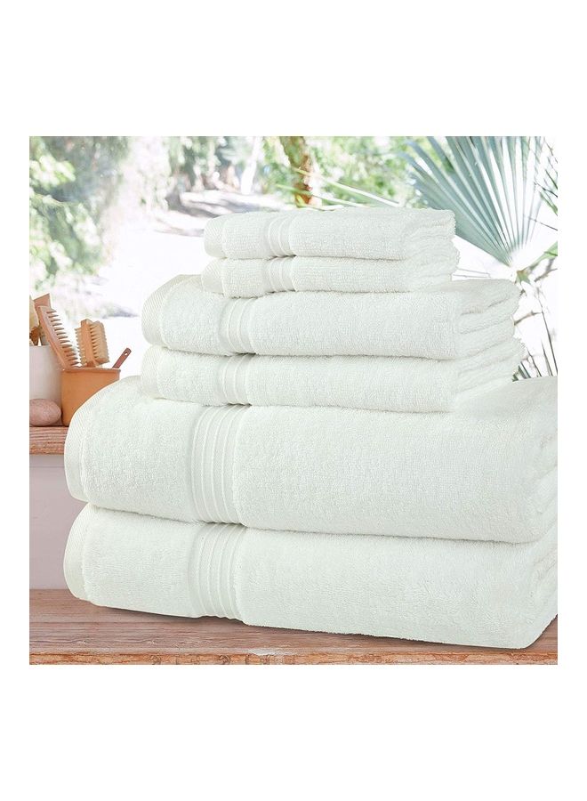 Bliss Casa 6-Piece Towel Set, 100% Combed Cotton 550 GSM Superior Quality, Quick Dry Highly Absorbent Thick Bathroom Soft Hotel Towels for Bath And Spa, Towel Set Includes 2 Bath Towels (70x140 cm), 2 Hand Towels (40x70 cm), 2 Washcloths (30x30 cm) White 70x140cm