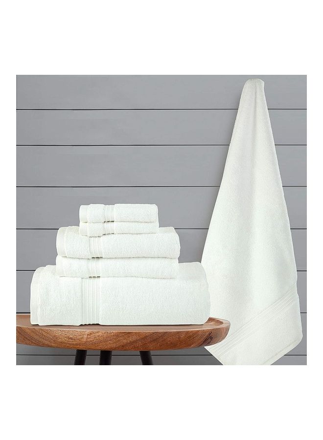 Bliss Casa 6-Piece Towel Set, 100% Combed Cotton 550 GSM Superior Quality, Quick Dry Highly Absorbent Thick Bathroom Soft Hotel Towels for Bath And Spa, Towel Set Includes 2 Bath Towels (70x140 cm), 2 Hand Towels (40x70 cm), 2 Washcloths (30x30 cm) White 70x140cm