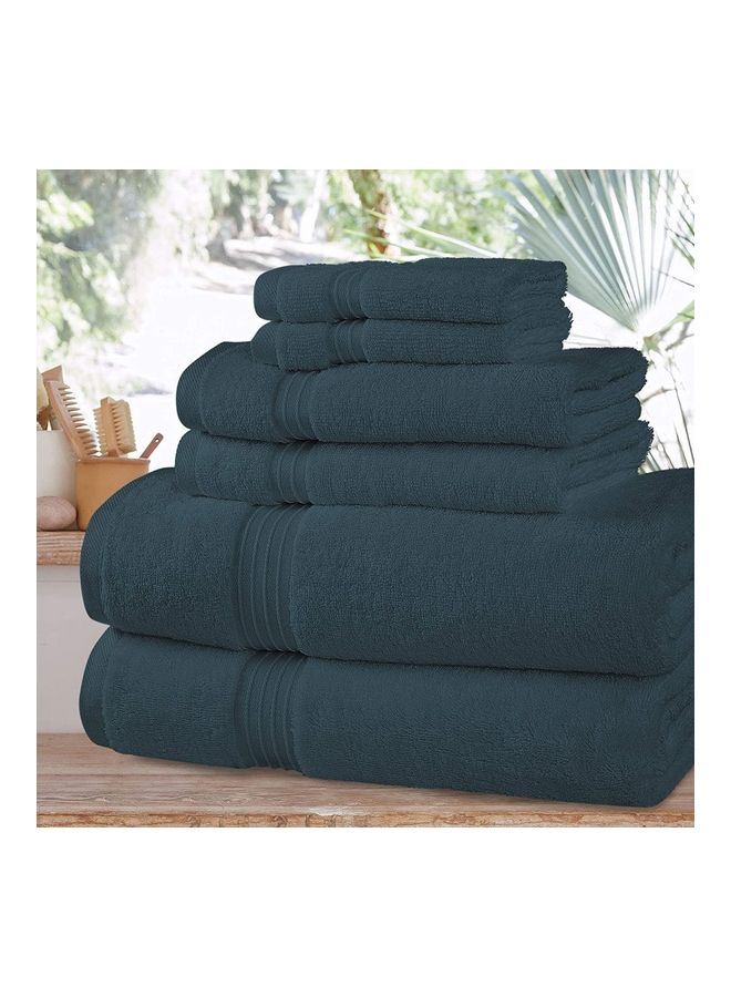 Bliss Casa 6-Piece Towel Set, 100% Combed Cotton 550 GSM Superior Quality, Quick Dry Highly Absorbent Thick Bathroom Soft Hotel Towels for Bath And Spa, Towel Set Includes 2 Bath Towels (70x140 cm), 2 Hand Towels (40x70 cm), 2 Washcloths (30x30 cm) Navy Blue 70x140cm