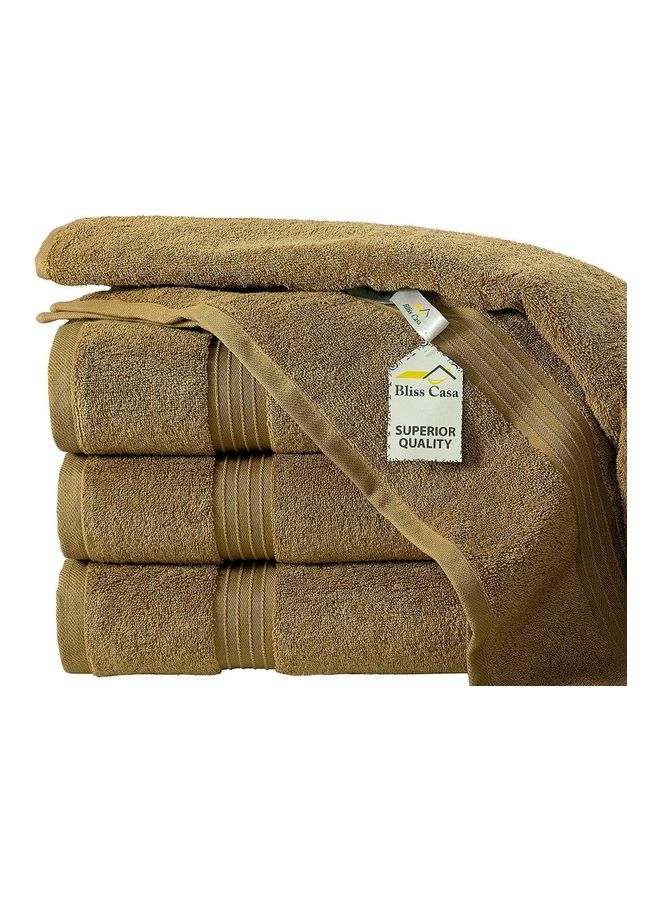Bliss Casa 4-Piece Bath Towels, 100% Combed Cotton 550 GSM Superior Quality, Quick Dry Highly Absorbent Thick Soft Hotel Towles for Bath And Spa Bathroom Towel Set Beige 70x140cm Beige 70x140cm