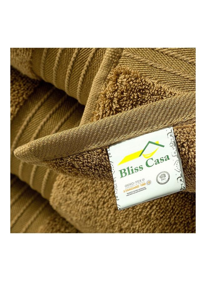 Bliss Casa 4-Piece Bath Towels, 100% Combed Cotton 550 GSM Superior Quality, Quick Dry Highly Absorbent Thick Soft Hotel Towles for Bath And Spa Bathroom Towel Set Beige 70x140cm Beige 70x140cm