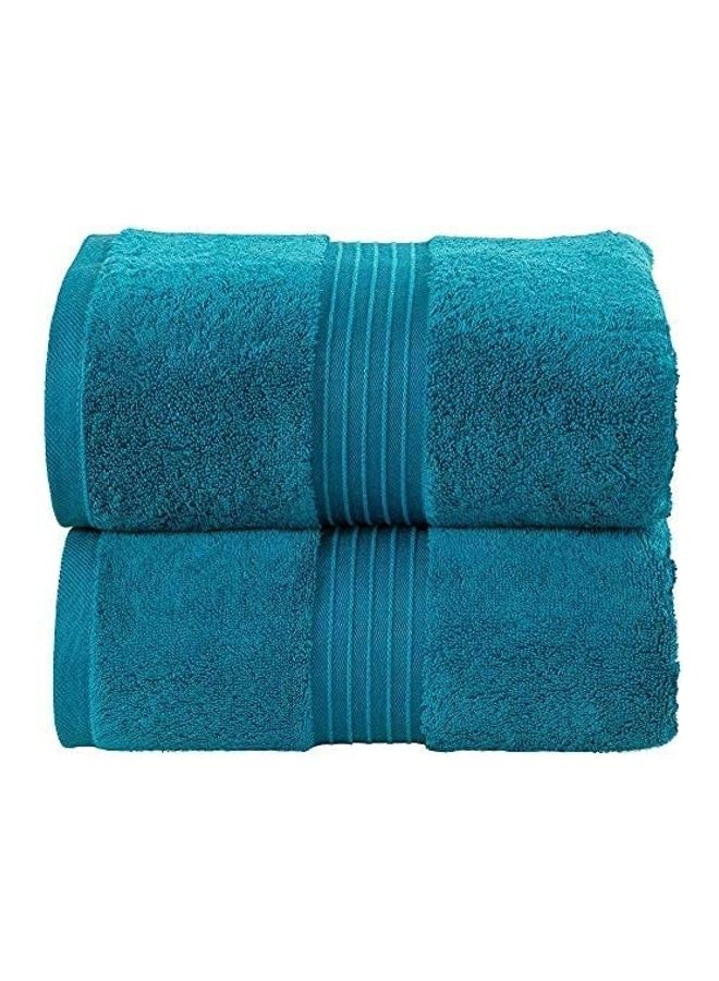 Bliss Casa 2-Piece Bath Sheets, 100% Combed Cotton 550 GSM Superior Quality Towels, Quick Dry Highly Absorbent, Thick, Soft and Hotel Bathroom Towels for Bath and Spa 90x180 cm Navy 80x190cm