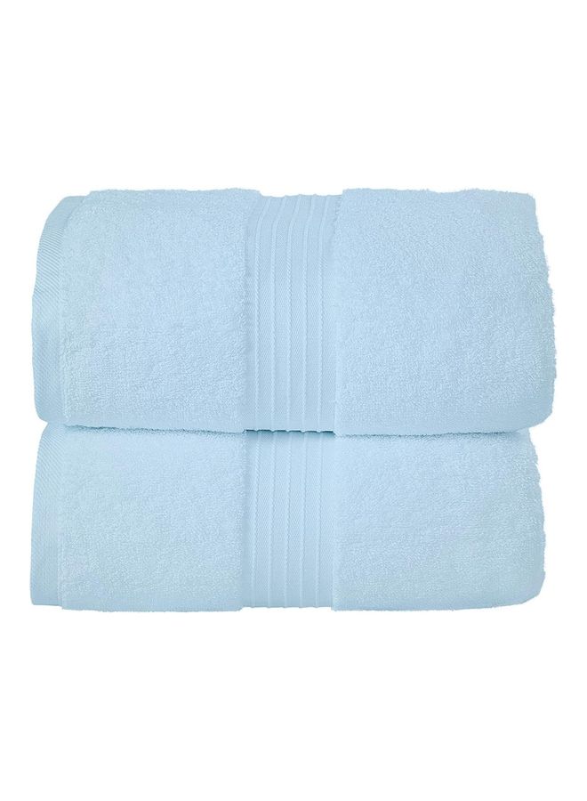 Bliss Casa 2-Piece Bath Sheets, 100% Combed Cotton 550 GSM Superior Quality Towels, Quick Dry Highly Absorbent, Thick, Soft and Hotel Bathroom Towels for Bath and Spa 90x180 cm Light Blue 80x190cm