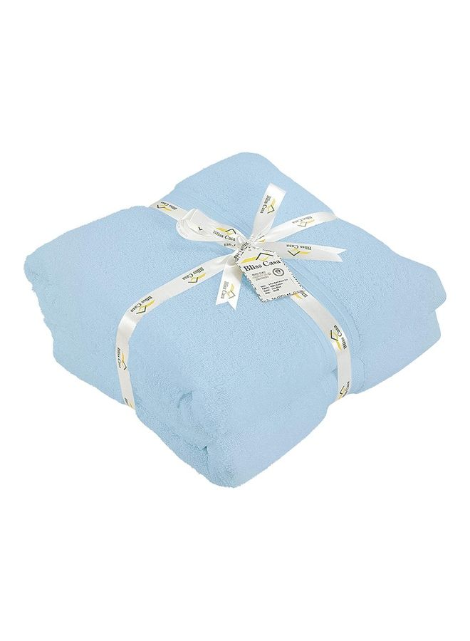 Bliss Casa 2-Piece Bath Sheets, 100% Combed Cotton 550 GSM Superior Quality Towels, Quick Dry Highly Absorbent, Thick, Soft and Hotel Bathroom Towels for Bath and Spa 90x180 cm Light Blue 80x190cm