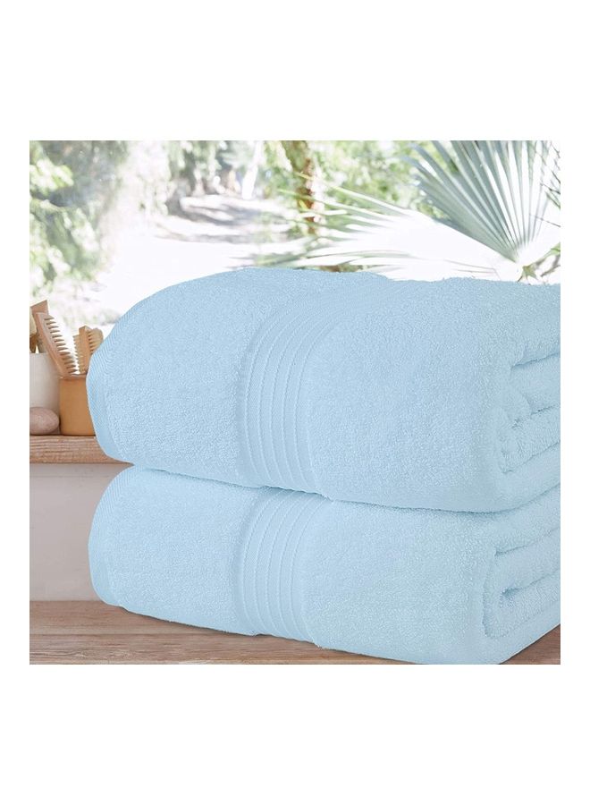 Bliss Casa 2-Piece Bath Sheets, 100% Combed Cotton 550 GSM Superior Quality Towels, Quick Dry Highly Absorbent, Thick, Soft and Hotel Bathroom Towels for Bath and Spa 90x180 cm Light Blue 80x190cm