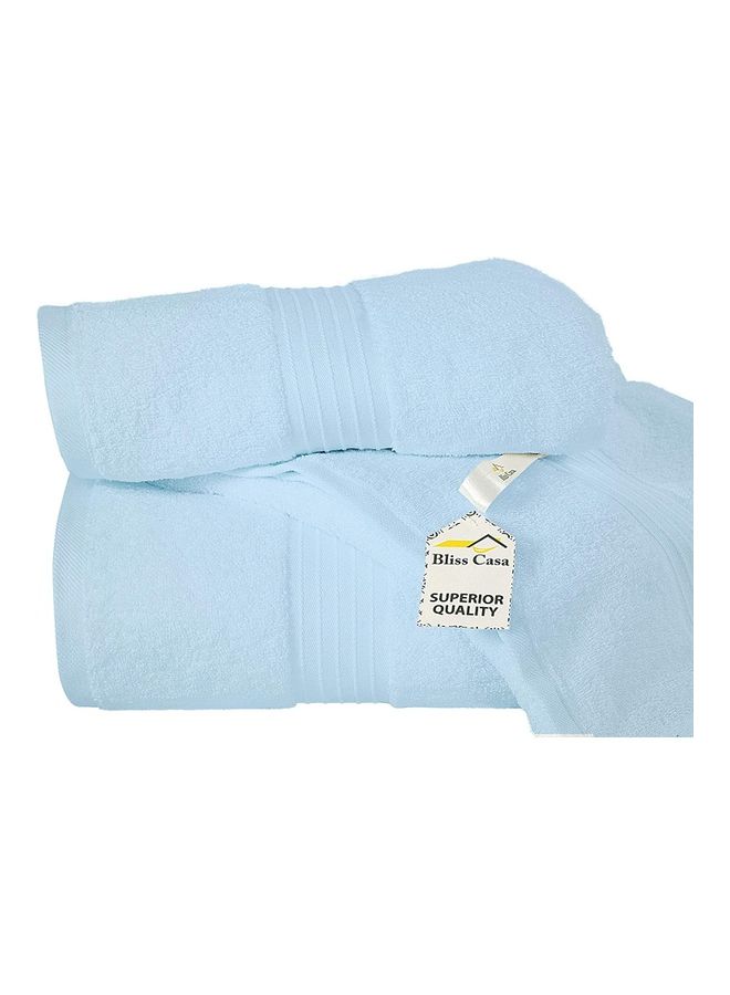 Bliss Casa 2-Piece Bath Sheets, 100% Combed Cotton 550 GSM Superior Quality Towels, Quick Dry Highly Absorbent, Thick, Soft and Hotel Bathroom Towels for Bath and Spa 90x180 cm Light Blue 80x190cm