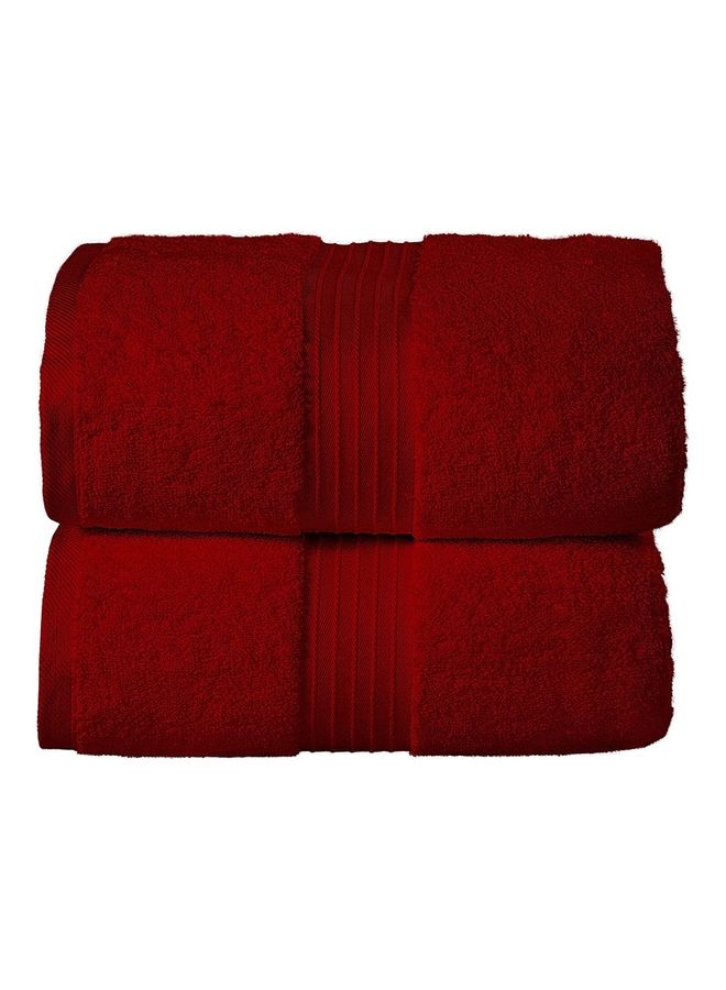 Bliss Casa 2-Piece Bath Sheets, 100% Combed Cotton 550 GSM Superior Quality Towels, Quick Dry Highly Absorbent, Thick, Soft and Hotel Bathroom Towels for Bath and Spa 35x70 inch Burgundy 35x70cm