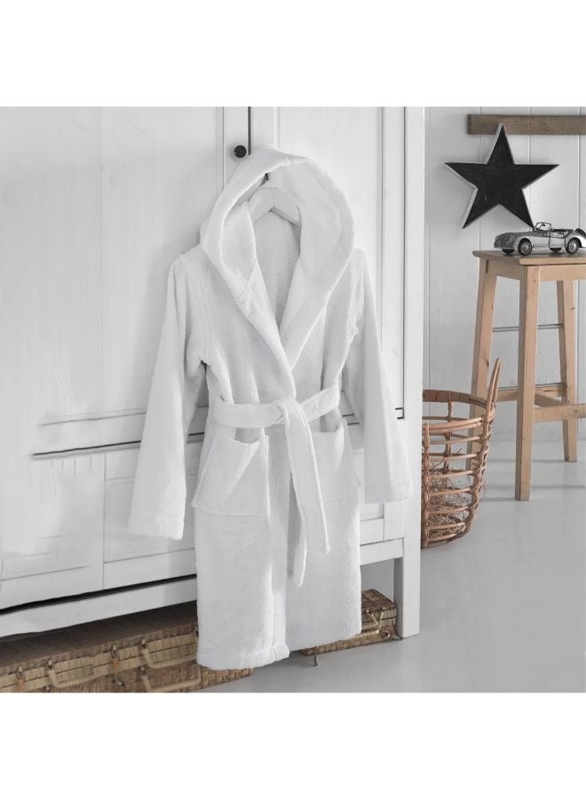 Iris (White) Premium 6 Year Kids Bathrobe(Set of 1) Terry Cotton, Highly Absorbent and Quick dry, Hotel and Spa Quality Bathrobe-400 Gsm