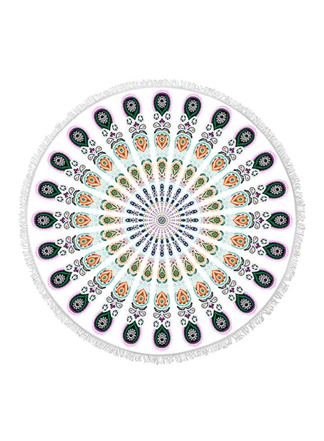 Mandala Round Fringed Towel Multicolour 150 × 150cm