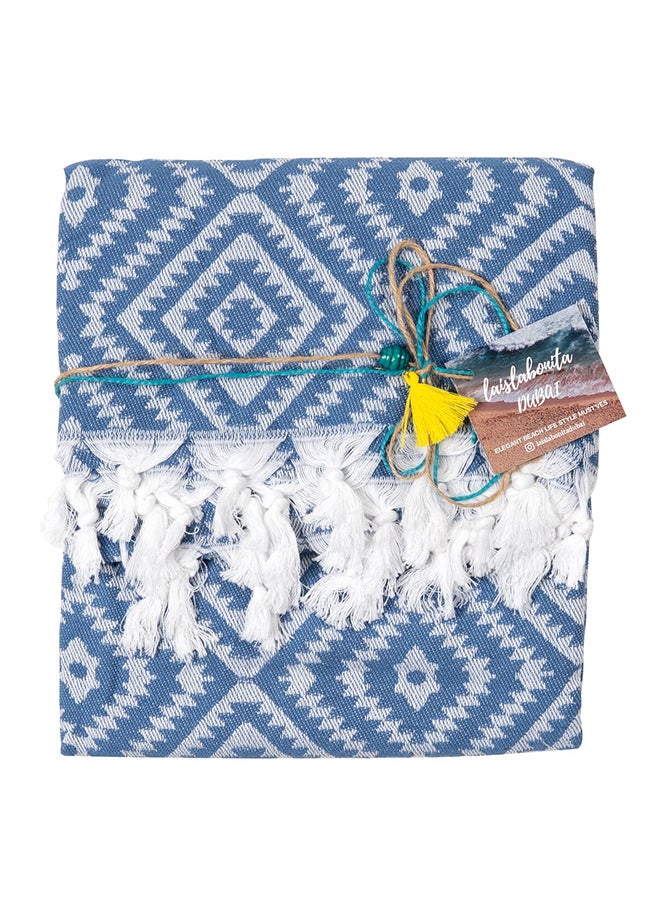 Turkish Cotton Pestemal Beach Towel Stockholm Blue 100x180centimeter