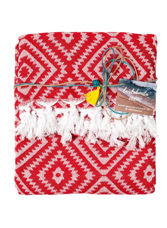 Turkish Cotton Pestemal Beach Towel Stockholm Red 100x180centimeter