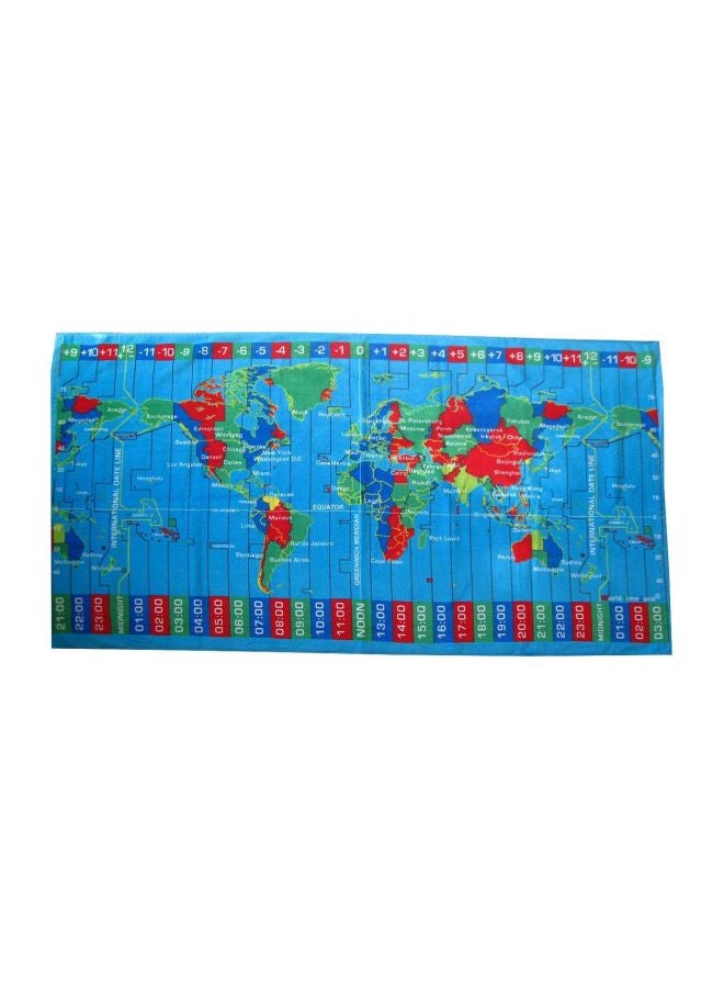 Printed Beach Towel Blue/Red/Green 30x60inch