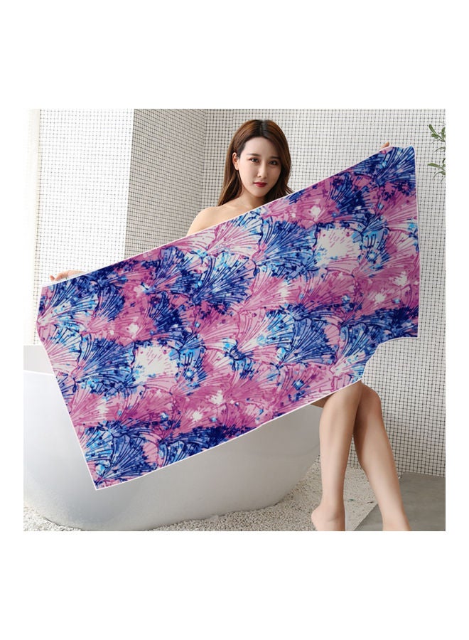 Printed Quick-Drying Beach Towel Blue/Pink 140x70cm