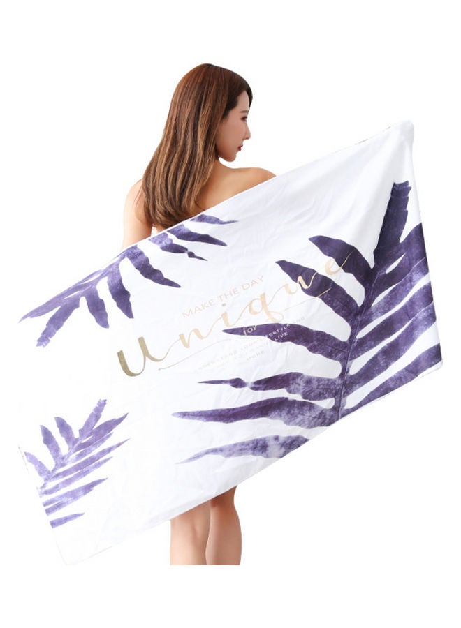 Printed Quick-Drying Beach Towel Purple/White 140x70cm