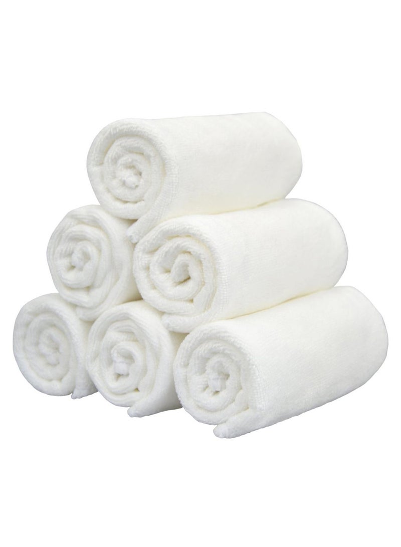 6-Piece Antibacterial Facial Towel Set White 12 x 12inch