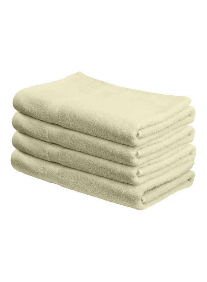 4-Piece Fast Absorbent Bath Towel Set Cream 70 x 140cm