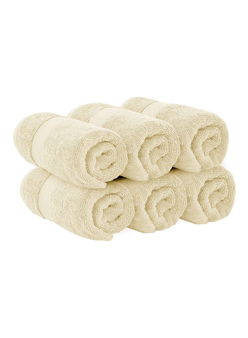 Luxury Hand Towels Cotton Hotel spa Bathroom Towel 16x30  Set Of 6 Beige
