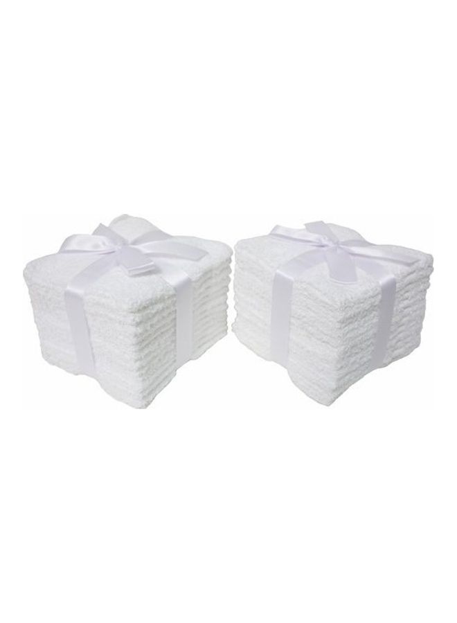 Pack of 24 Multipurpose Washcloth/Face Towel Set White 30 X 30cm