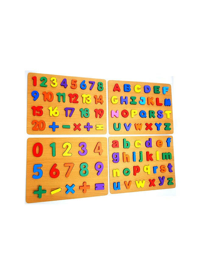 Wooden Toys Early Learning Jigsaw Letter Alphabet Number Shape Puzzle Preschool Educational Toys 30 x 23cm