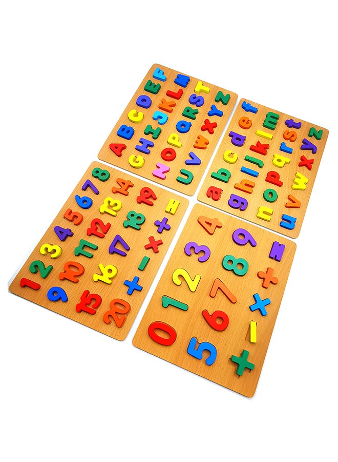 Wooden Toys Early Learning Jigsaw Letter Alphabet Number Shape Puzzle Preschool Educational Toys 30 x 23cm