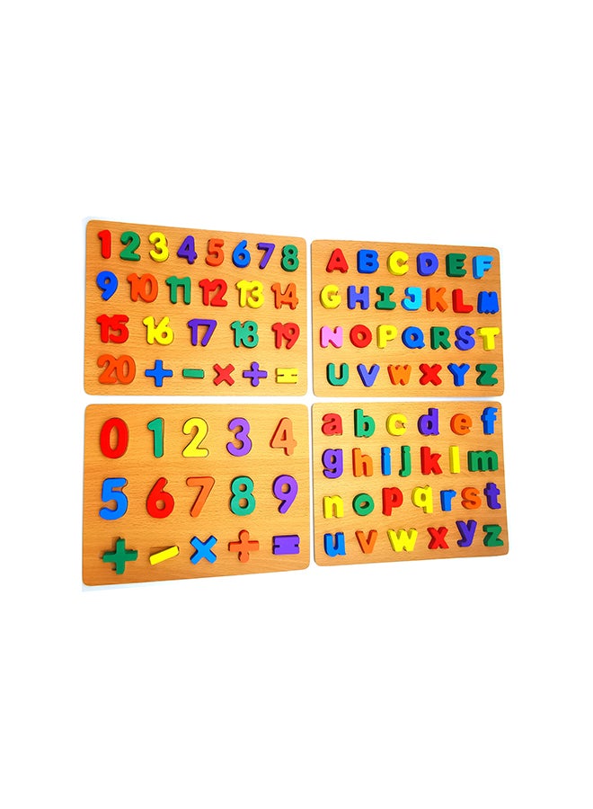 Wooden Toys Early Learning Jigsaw Letter Alphabet Number Shape Puzzle Preschool Educational Toys 30 x 23cm