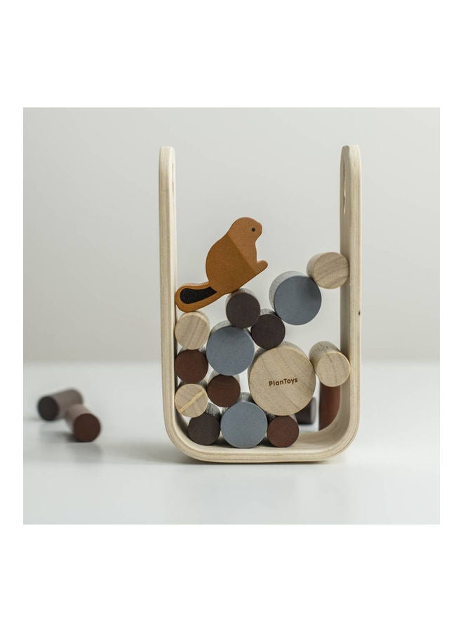 20-Piece Wooden Timber Tumble Set 10.7 x 5.3 x 15.8cm