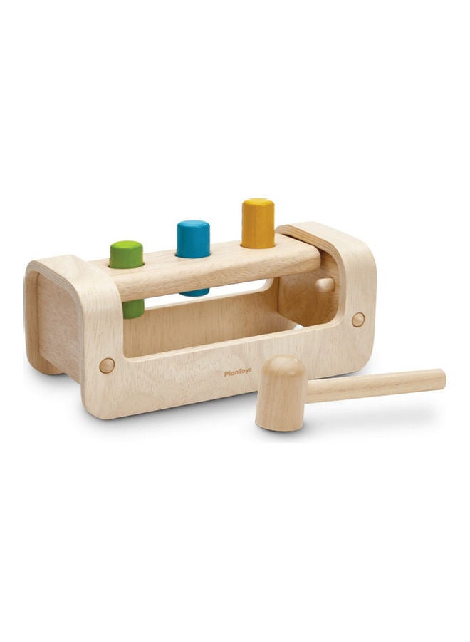 Wooden Pounding Bench with Hammer Toy 24x11.5x10cm