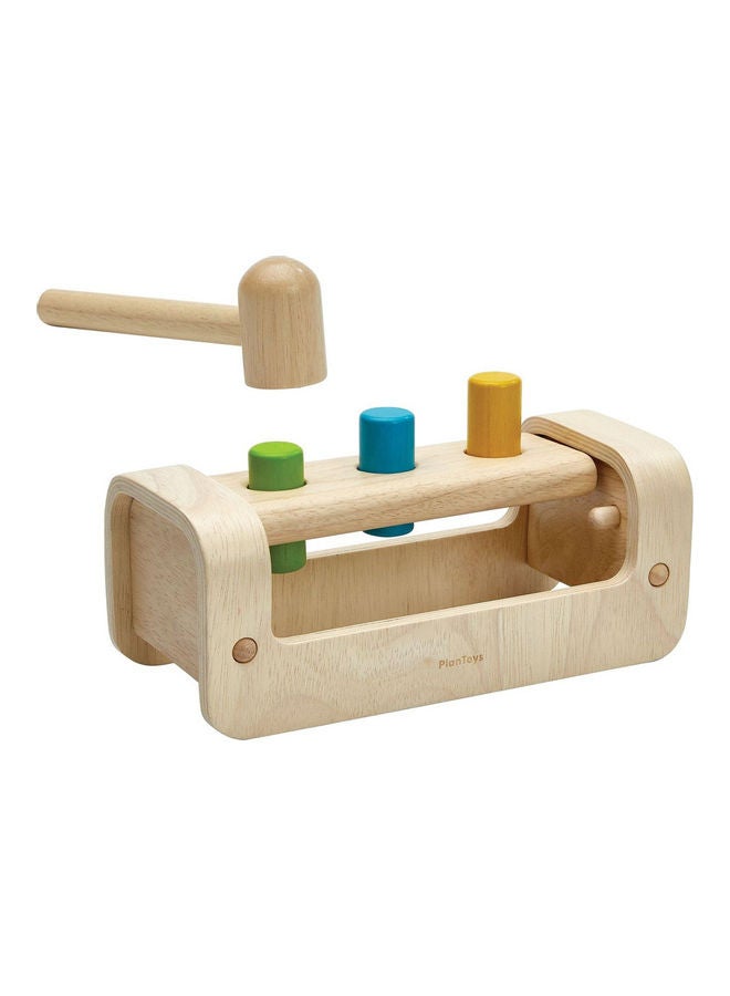 Wooden Pounding Bench with Hammer Toy 24x11.5x10cm
