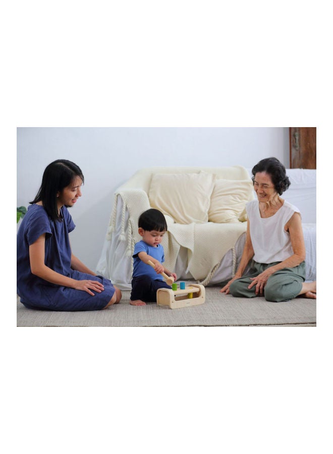 Wooden Pounding Bench with Hammer Toy 24x11.5x10cm
