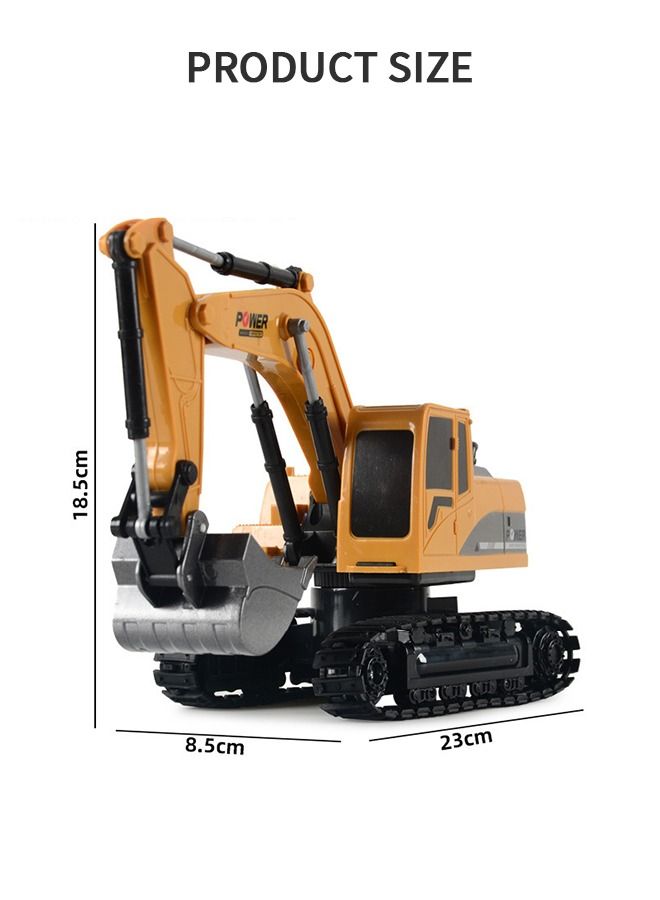 Remote Control Excavator Toy Truck RC Excavator with Metal Shovel Lights Sounds Rechargable Engineering Sand Digger Construction Vehicle Toy Gift for Boys Girls Kids & Children